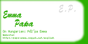 emma papa business card